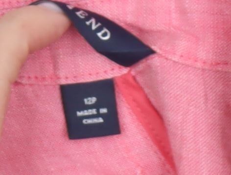 Lands' End Women's Pink Linen Blazer Size 12 Petites
