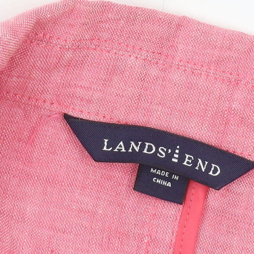 Lands' End Women's Pink Linen Blazer Size 12 Petites