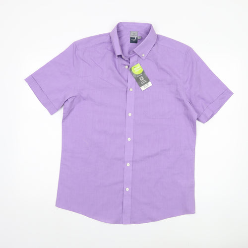 Atlantic Bay Men's Purple Short Sleeve Shirt S