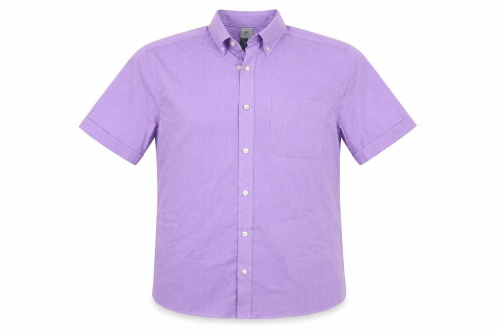 Front view of Atlantic Bay Men's Purple Short Sleeve Shirt S