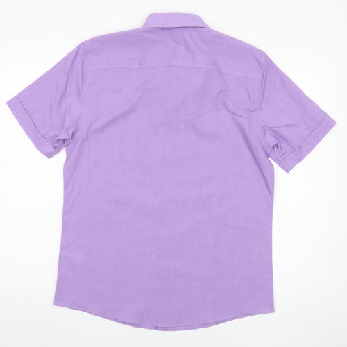 Atlantic Bay Men's Purple Short Sleeve Shirt S