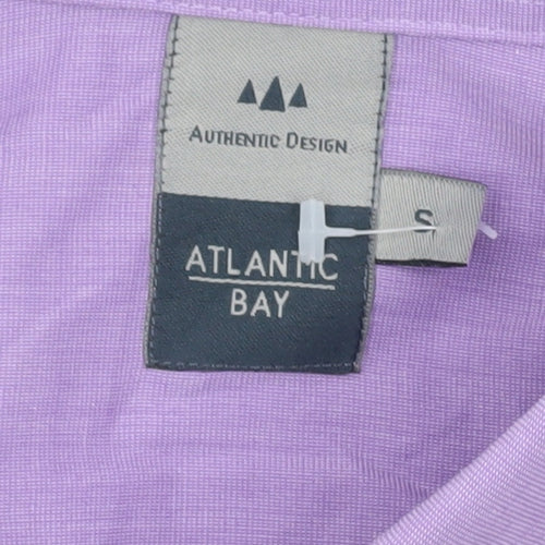 Atlantic Bay Men's Purple Short Sleeve Shirt S
