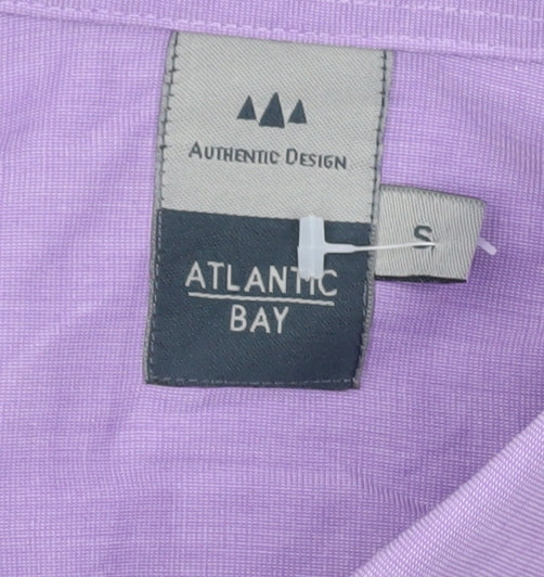 Atlantic Bay Men's Purple Short Sleeve Shirt S