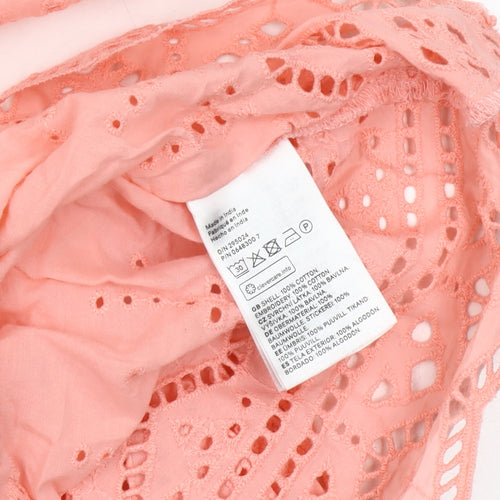 H&M Women's Pink Cropped Blouse, Off Shoulder, Size 4