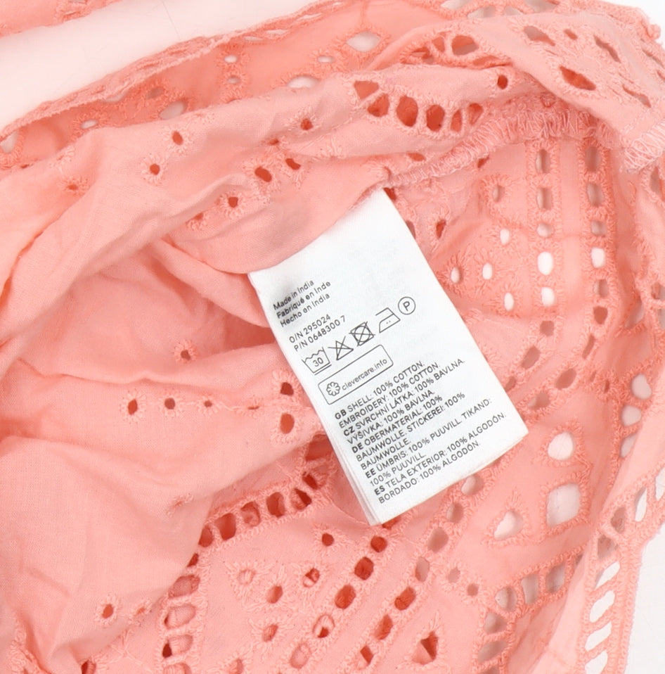 H&M Women's Pink Cropped Blouse, Off Shoulder, Size 4