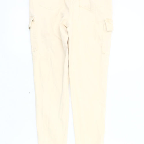 Primark Women's Beige Cargo Jeans, Size 8, with Ankle Zip