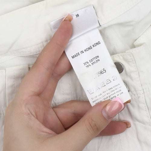 Next Women's White Embroidered Trousers Size 10