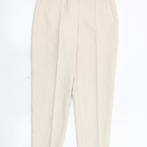 Zara Women's Beige Straight Trousers Size 4