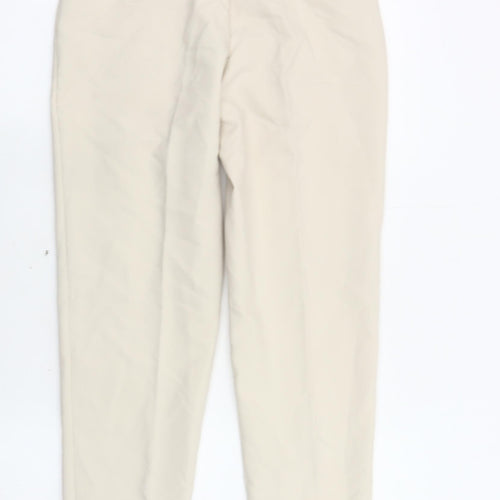 Zara Women's Beige Straight Trousers Size 4