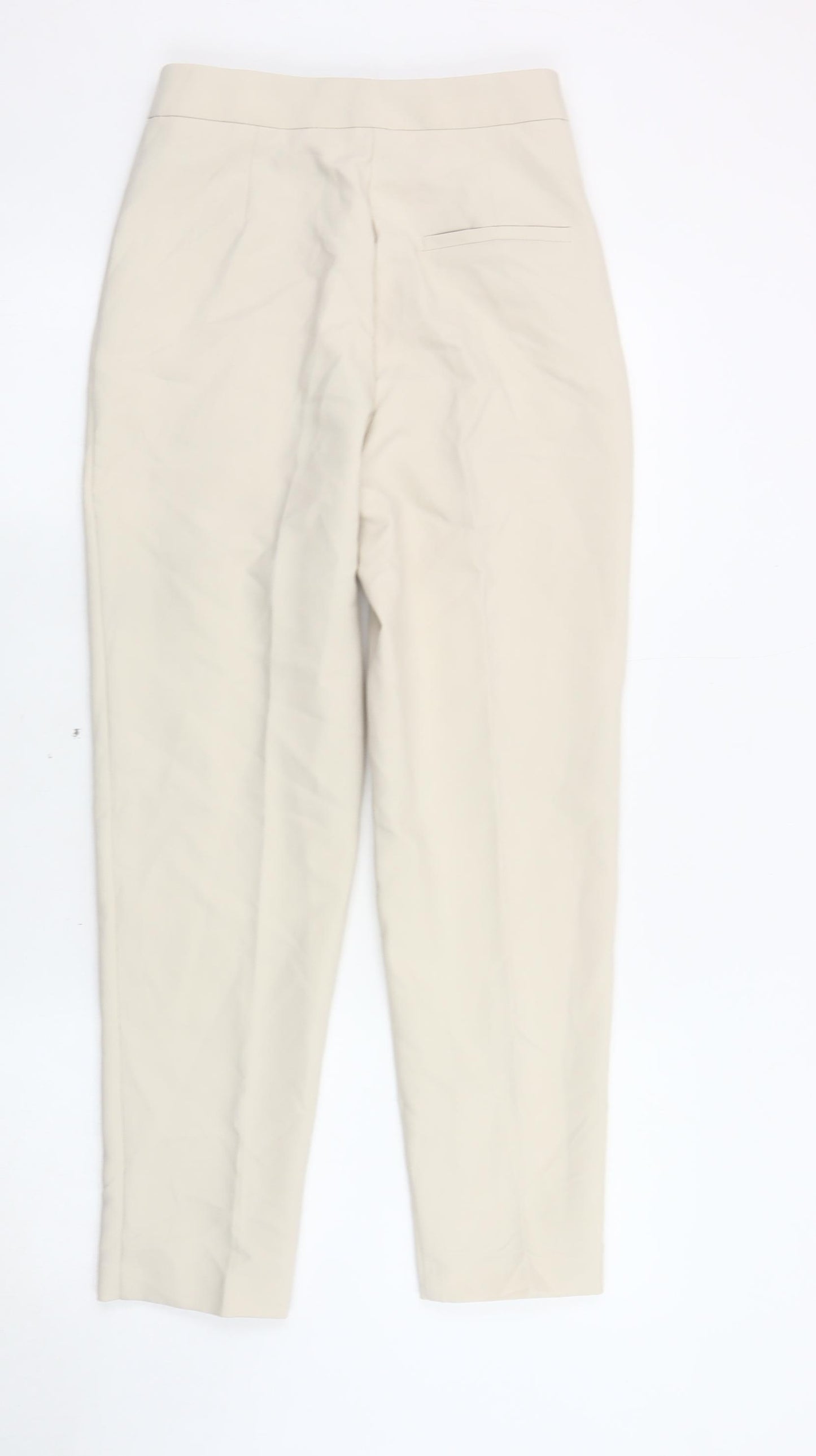 Zara Women's Beige Straight Trousers Size 4