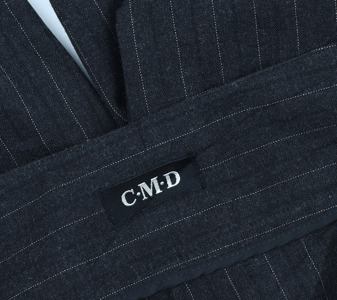 CMD Women's Black Striped Cropped Trousers Size 16