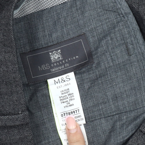 Marks and Spencer Men's Grey Dress Pants 36 Regular