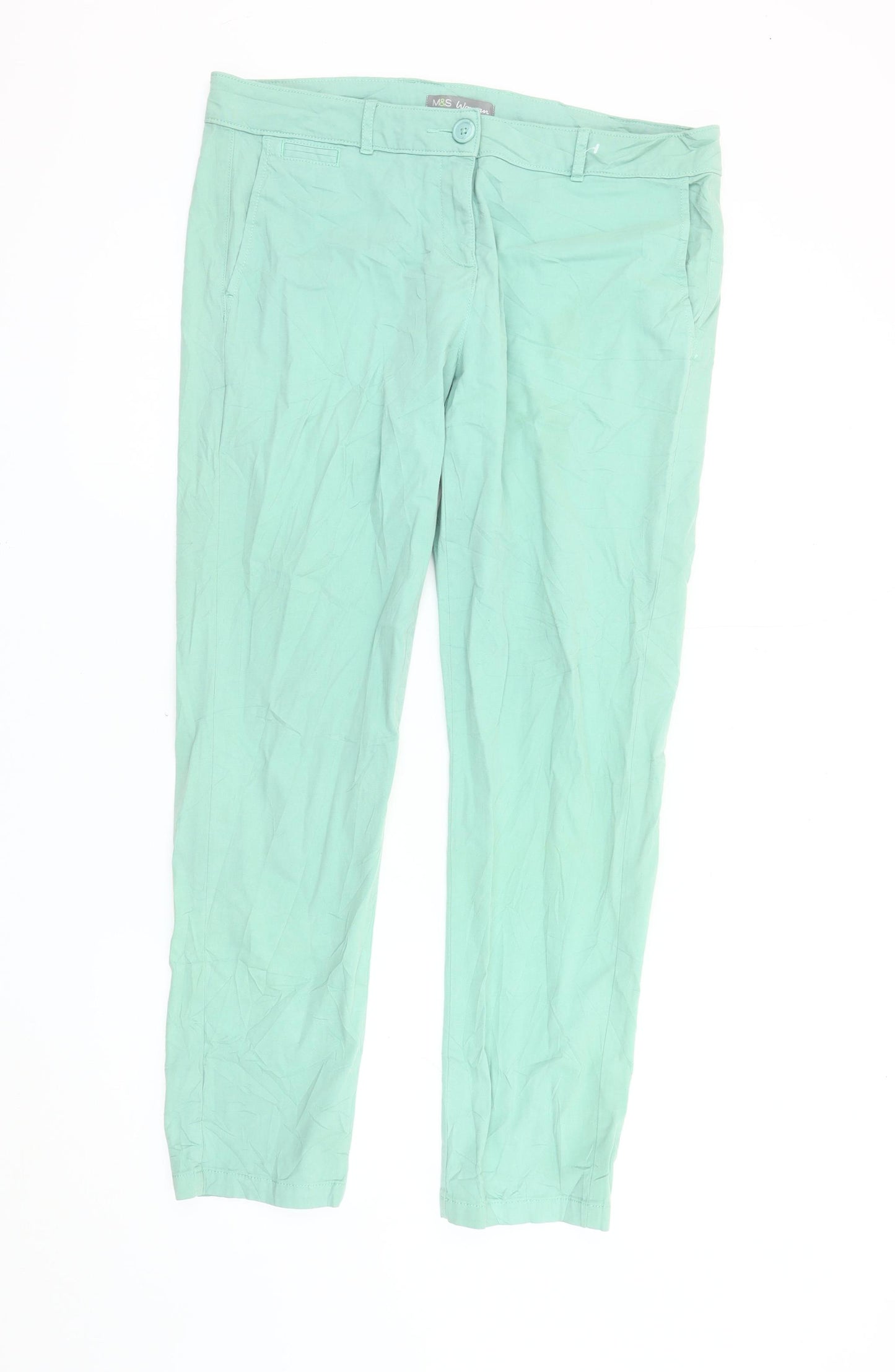 Marks and Spencer Green Chino Trousers Size 14