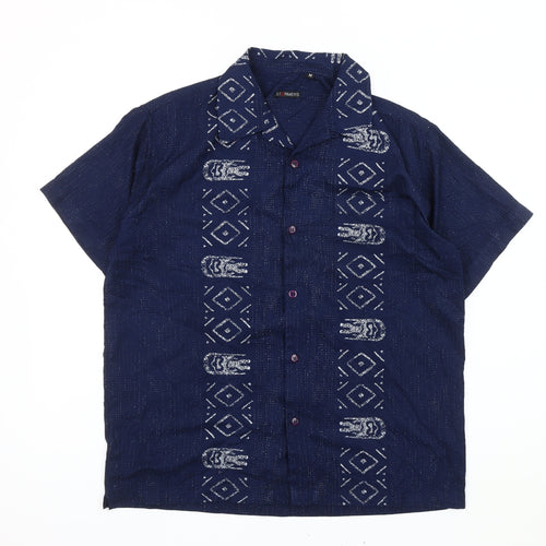Stormers Men's Blue Geometric Button-Up Shirt