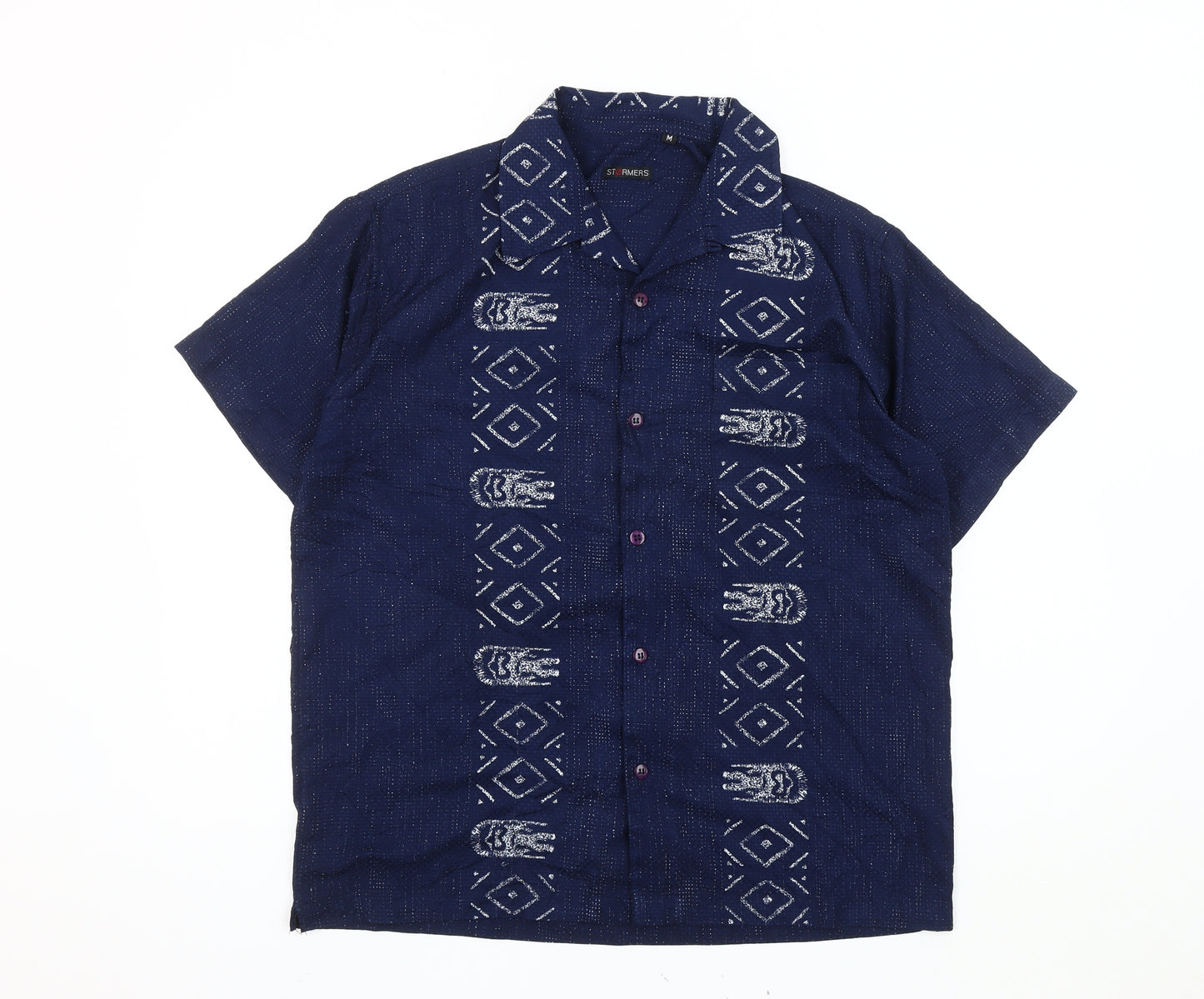 Stormers Men's Blue Geometric Button-Up Shirt