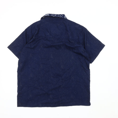 Stormers Men's Blue Geometric Button-Up Shirt