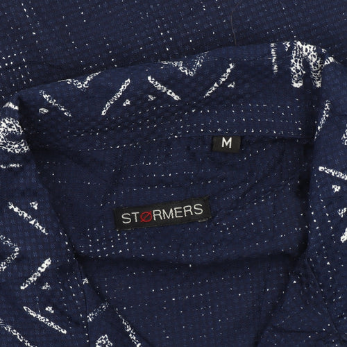 Stormers Men's Blue Geometric Button-Up Shirt