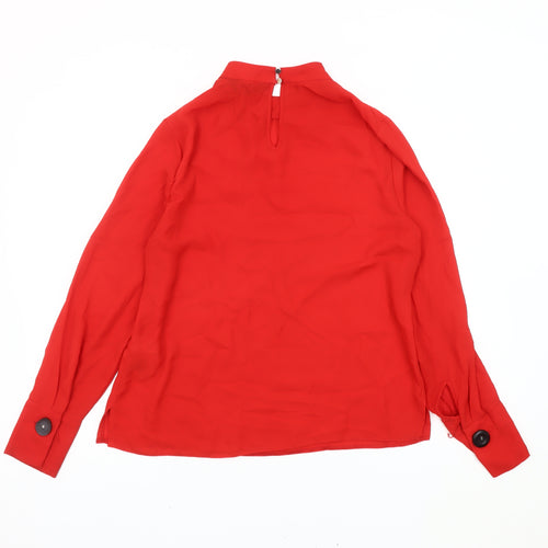Dorothy Perkins Red High Neck Blouse, UK 12, Women's