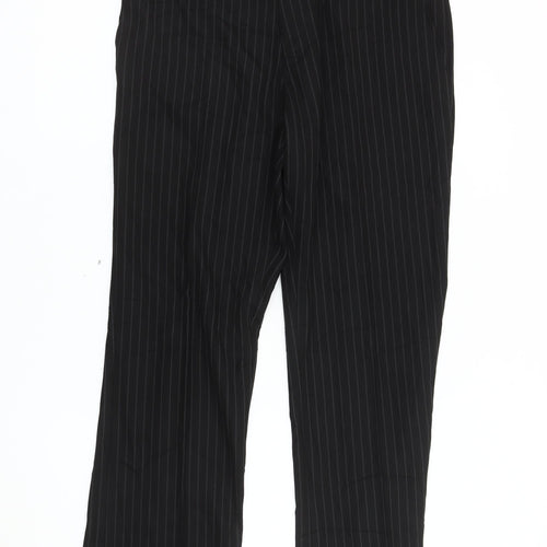 Avenue Men's Black Striped Dress Pants 34R