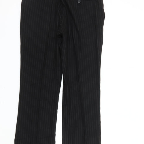 Avenue Men's Black Striped Dress Pants 34R
