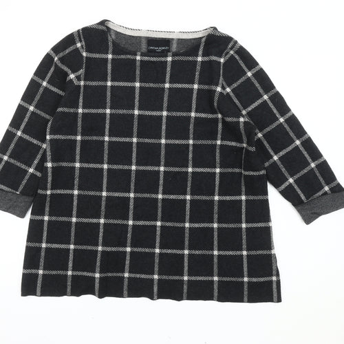 Cynthia Rowley Women's Black Check Jumper Plus Size 20
