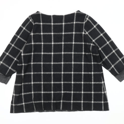 Cynthia Rowley Women's Black Check Jumper Plus Size 20