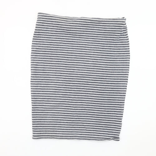 Marks and Spencer Women Grey Striped Pencil Skirt Size 16