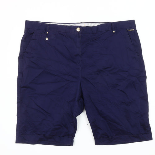 Marks and Spencer Women's Blue Chino Shorts Size 22