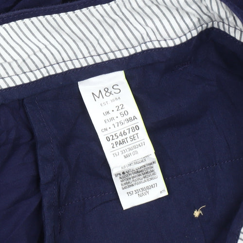 Marks and Spencer Women's Blue Chino Shorts Size 22