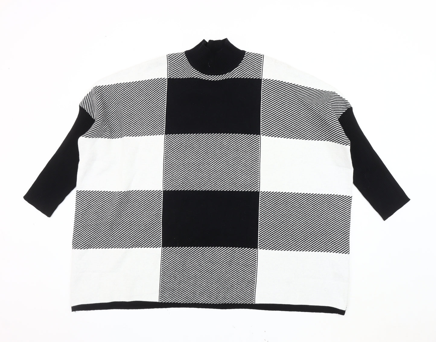 Donna Lewis Women's Black & White Check Jumper S