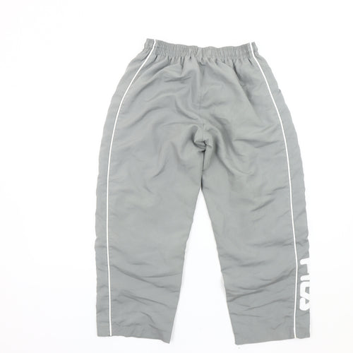 FILA Grey Unisex Track Pants S - Elastic Waist Gym Wear