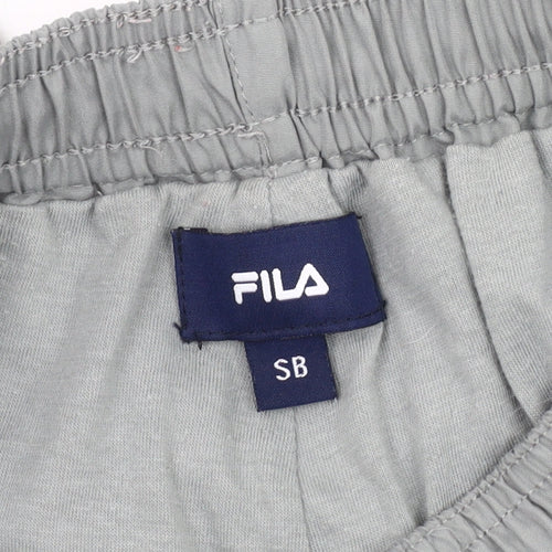 FILA Grey Unisex Track Pants S - Elastic Waist Gym Wear