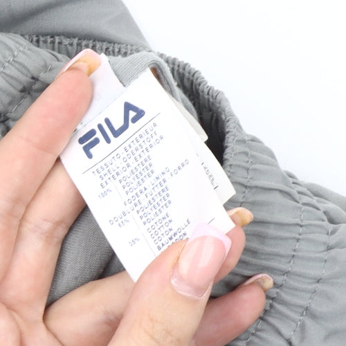 FILA Grey Unisex Track Pants S - Elastic Waist Gym Wear