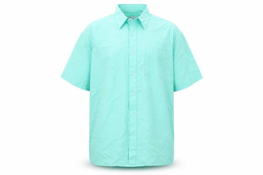 Front view of Harry Morgan Men's Blue Button-Up Shirt, L