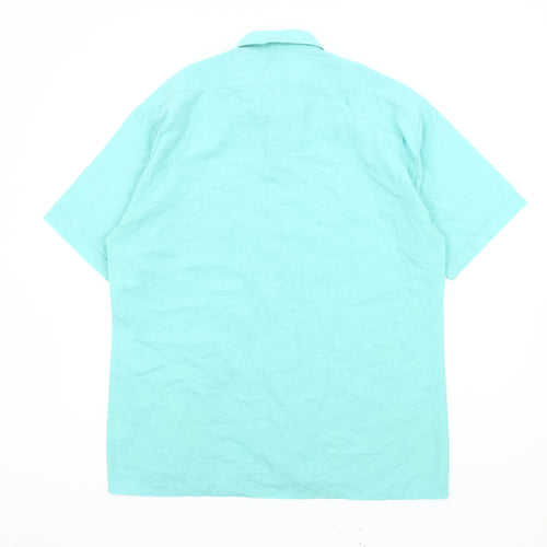 Harry Morgan Men's Blue Button-Up Shirt, L