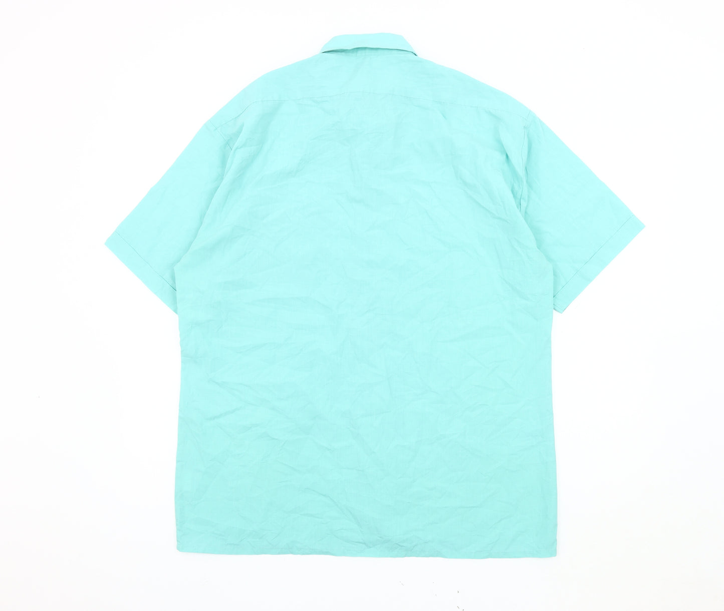 Harry Morgan Men's Blue Button-Up Shirt, L