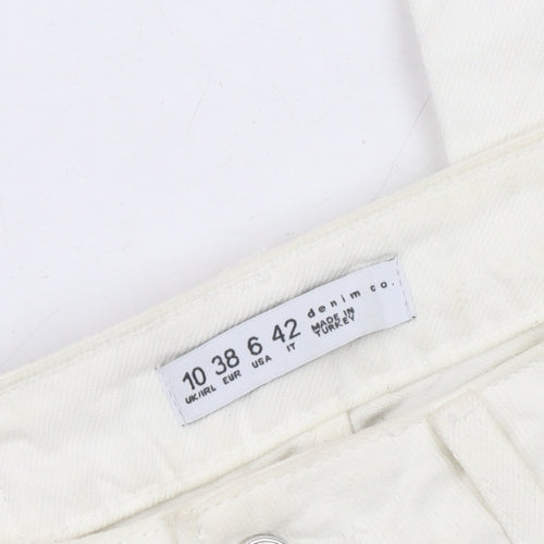 Denim Co. Women's White Straight Jeans Size 10