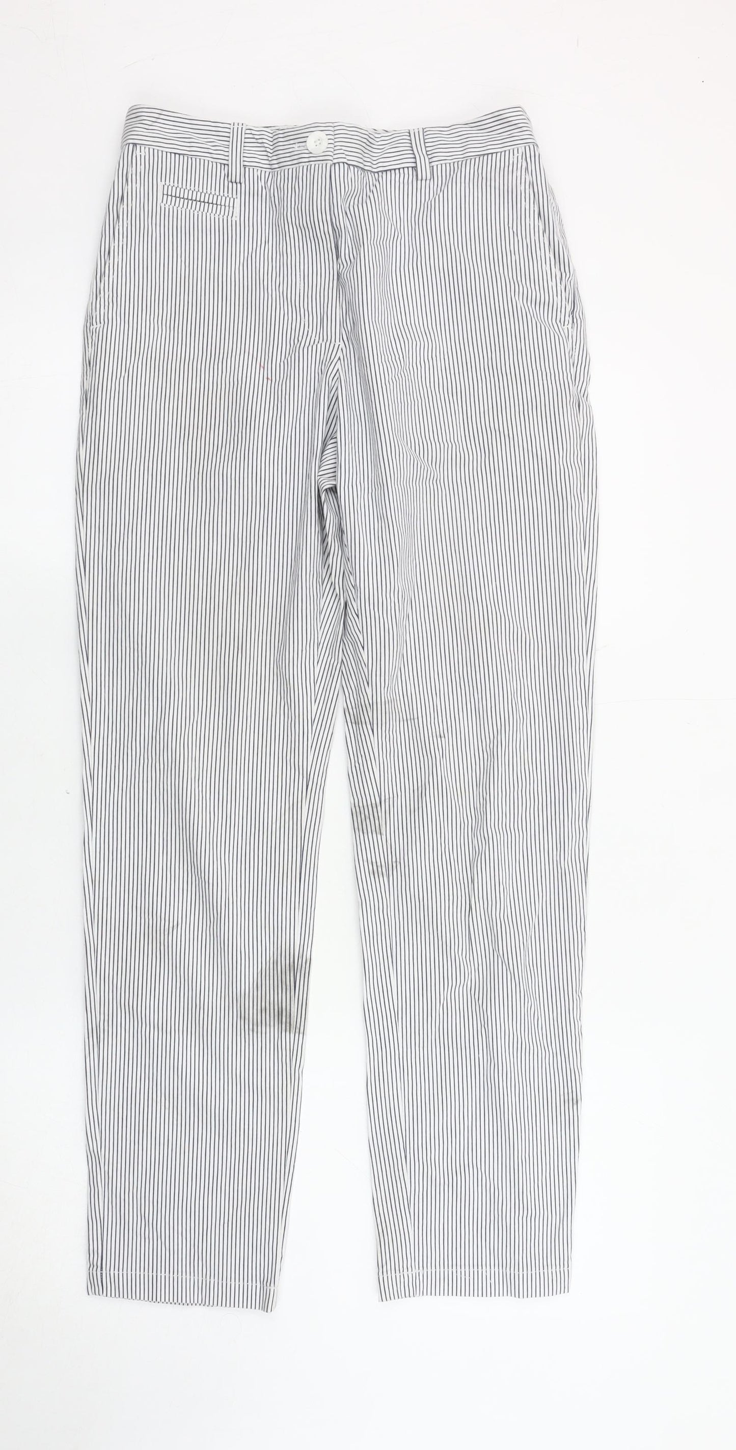 Marks and Spencer Women's Blue Striped Trousers, Size 8