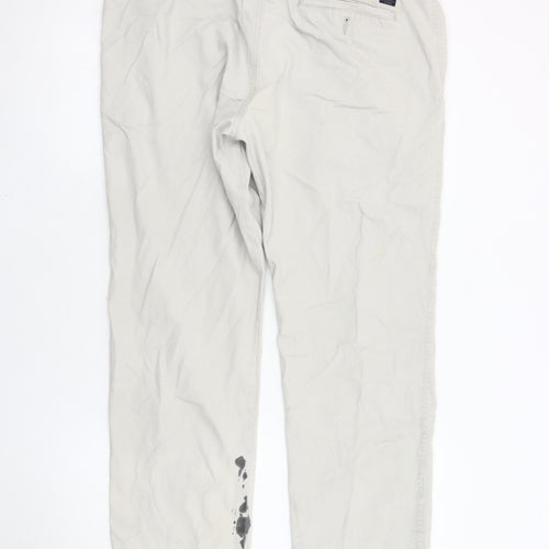 Marks & Spencer Men's Ivory Straight Trousers 38W