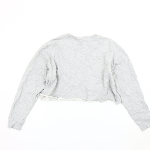 Mango Women's Grey Cotton Pullover Sweatshirt Size 14