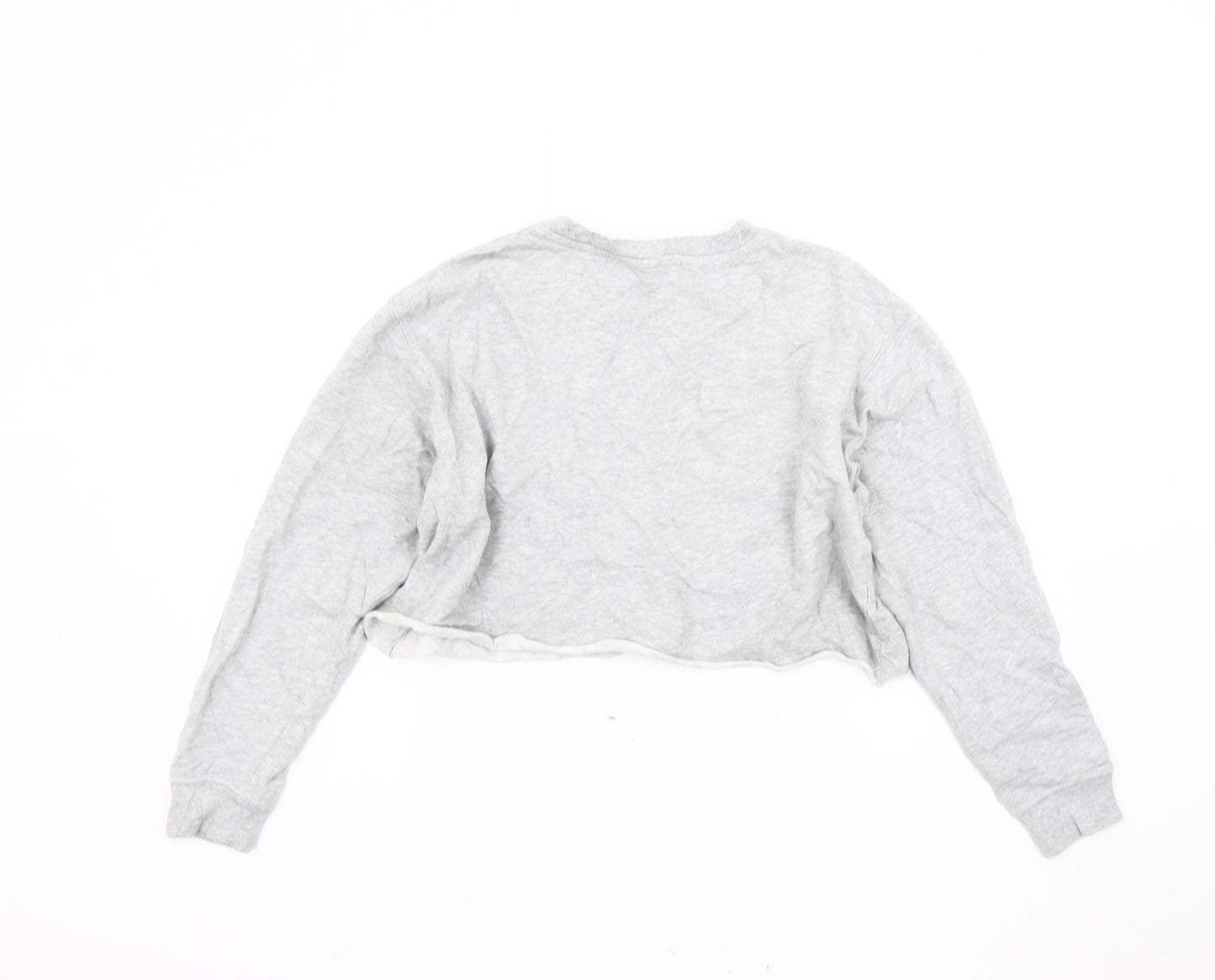 Mango Women's Grey Cotton Pullover Sweatshirt Size 14