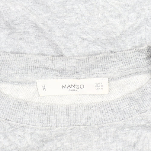 Mango Women's Grey Cotton Pullover Sweatshirt Size 14