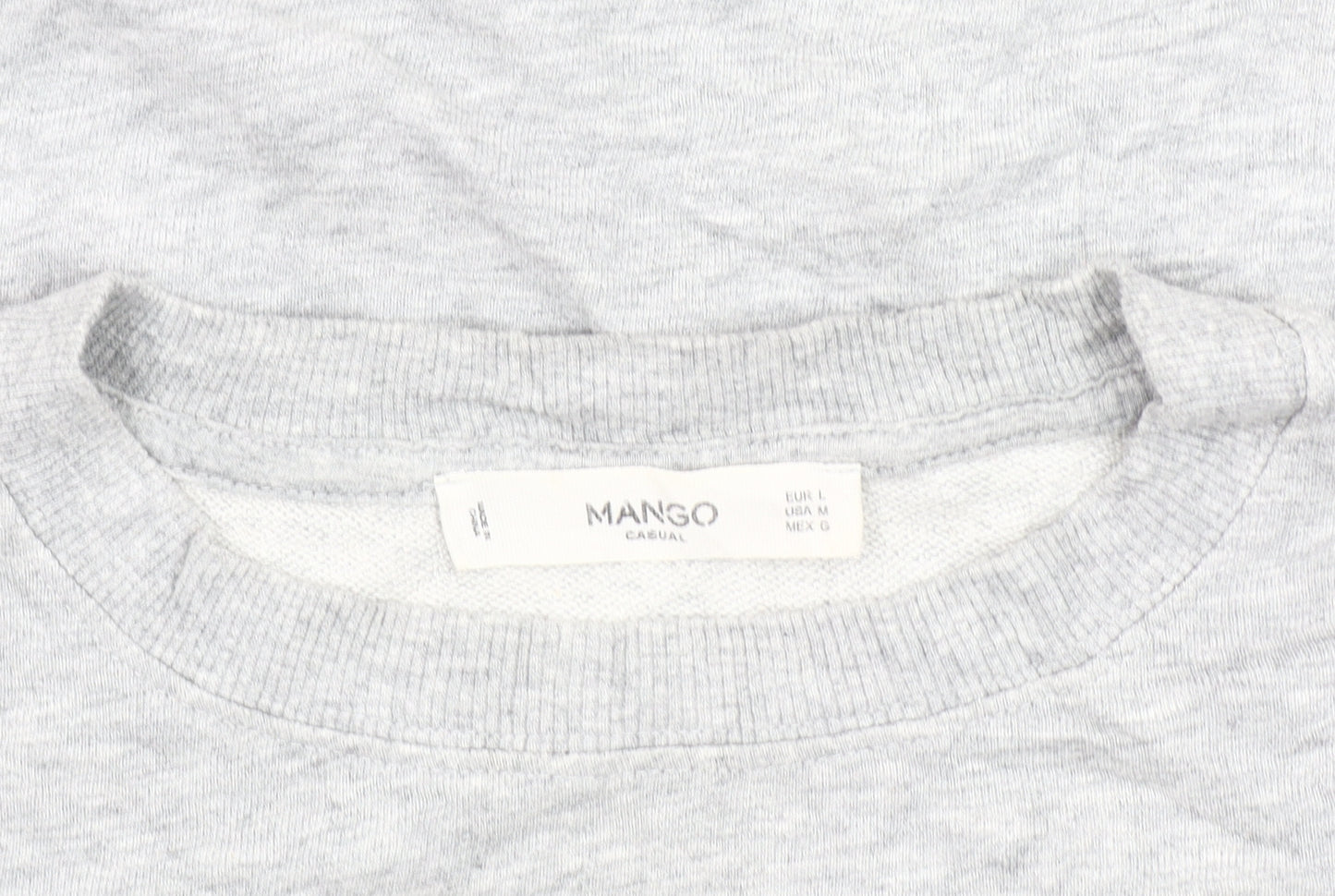 Mango Women's Grey Cotton Pullover Sweatshirt Size 14