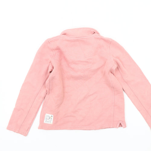 Fat Face Girls Pink Henley Sweatshirt 8 Years Button Accent