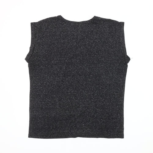 Disney Women’s Black Stitch T-Shirt, Size 14, Sleeveless