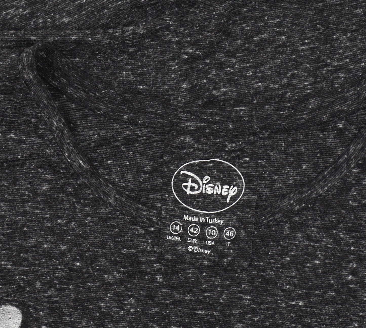 Disney Women’s Black Stitch T-Shirt, Size 14, Sleeveless