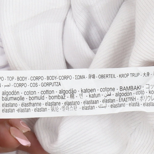 Zara Women's White Cropped Blouse - Size 10