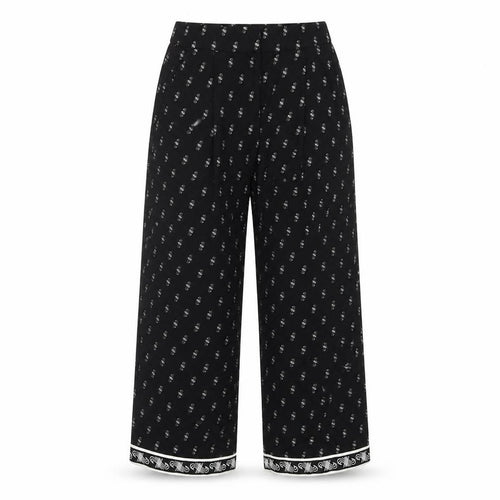 Great Plains Women’s Black Geometric Wide-Leg Trousers
