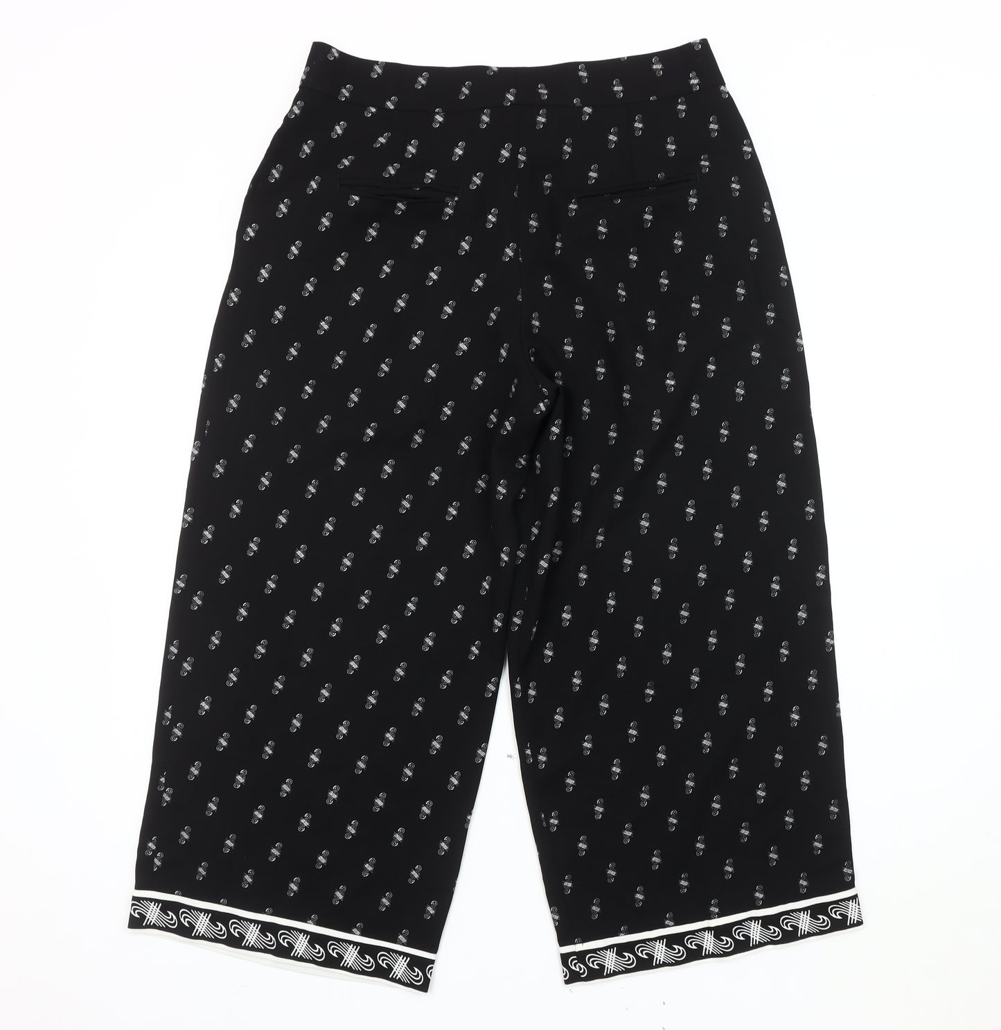 Great Plains Women’s Black Geometric Wide-Leg Trousers