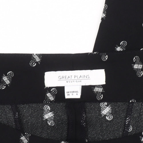 Great Plains Women’s Black Geometric Wide-Leg Trousers